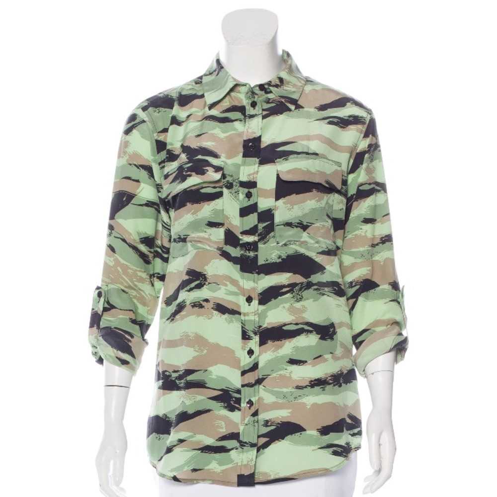 Camo print Equipment silk button up szM