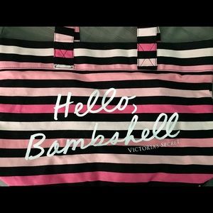 Victoria’s Secret pink and black tote bag