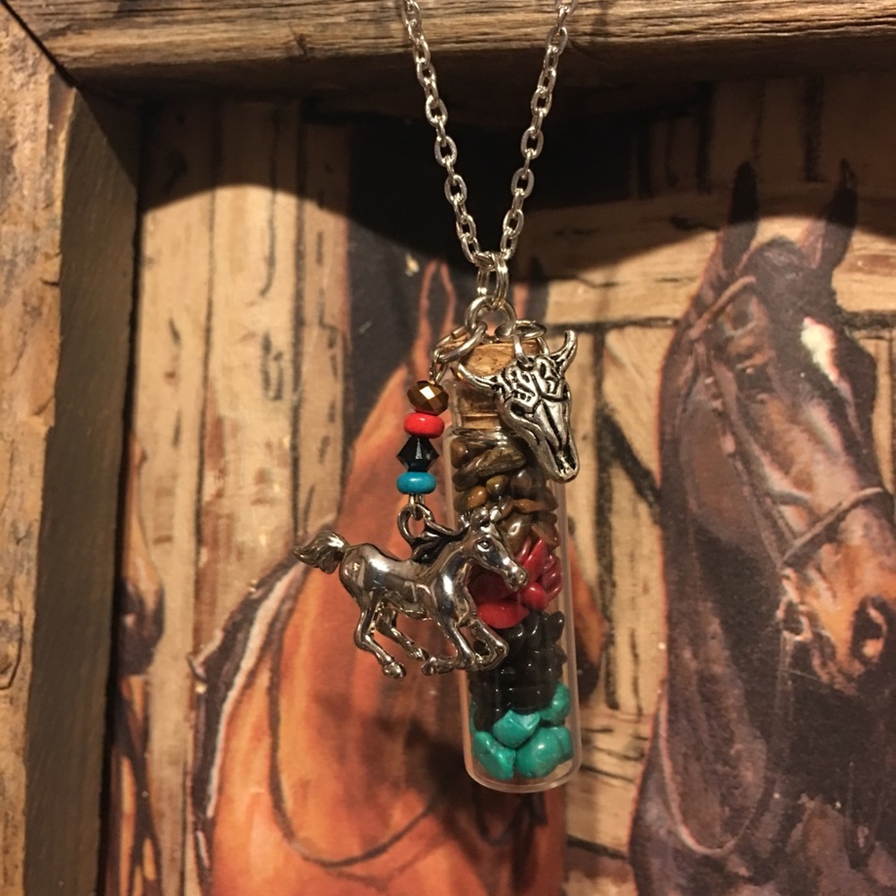 "Wild and Free" Mini Bottle Horse Necklace