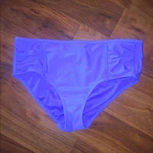 Blue high rise swimsuit bottoms