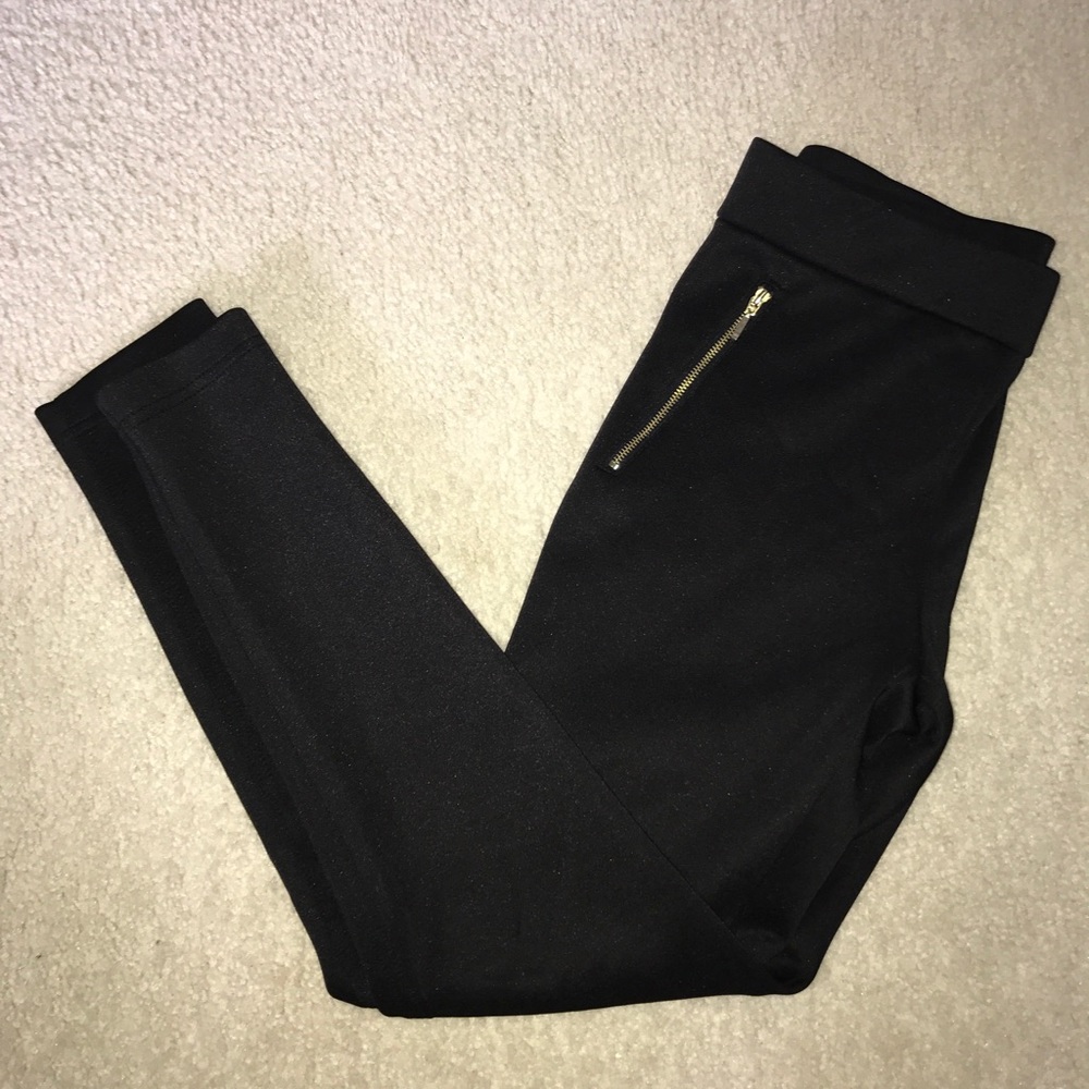leggings with cute gold zipper