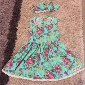 Cheeky Plum dress with made to match bow