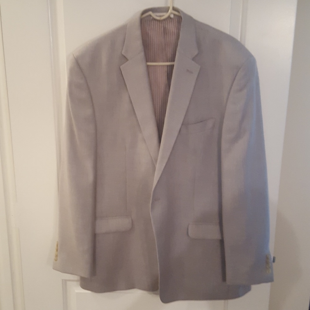 Mens Beige Herringbone Blazer