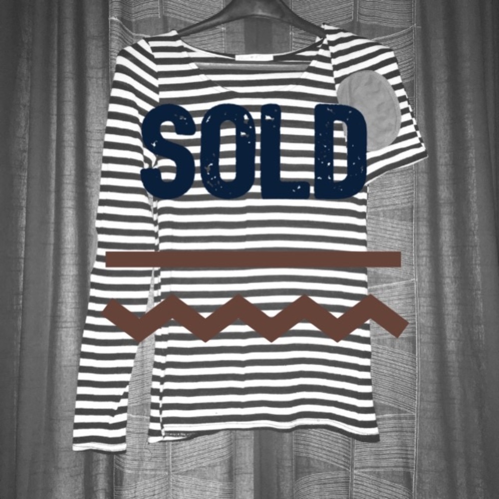 Boutique 🌸 Striped Longsleeve with Elbow Patches