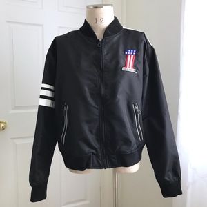 Harley-Davidson black bomber jacket #1 Racing logo