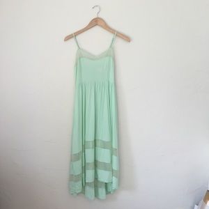 🌟HP🌟 Romantic Bohemian Mint Maxi Dress // Slip