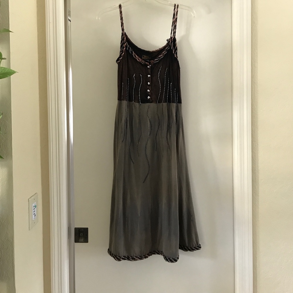 Cute braided trim  cocktail summer dress.