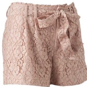 LC Lauren Conrad Belted Lace Shorts
