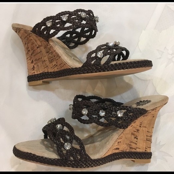 NIB Yellow Box Brown Sandals & Cork Size 7 - Picture 3 of 4