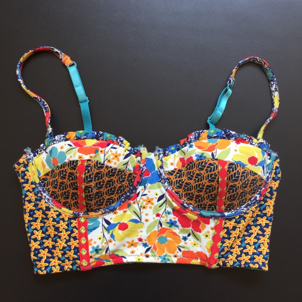 NWT Colorful Anthropologie corset crop top