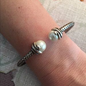 Brighton Silver Pearl Cuff Bracelet