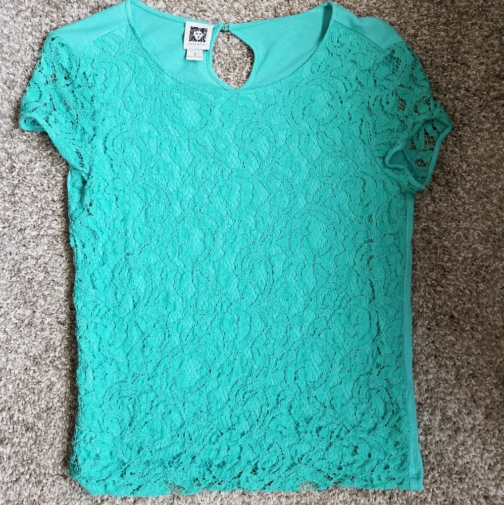 Anne Klein lace over shirt