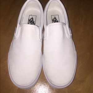 Real white vans slip ons