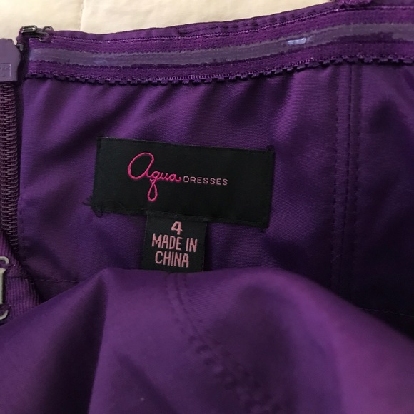 Aqua Purple Taffeta Strapless Peplum Dress, NWT - Picture 4 of 4