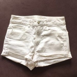 White High Waisted Shorts
