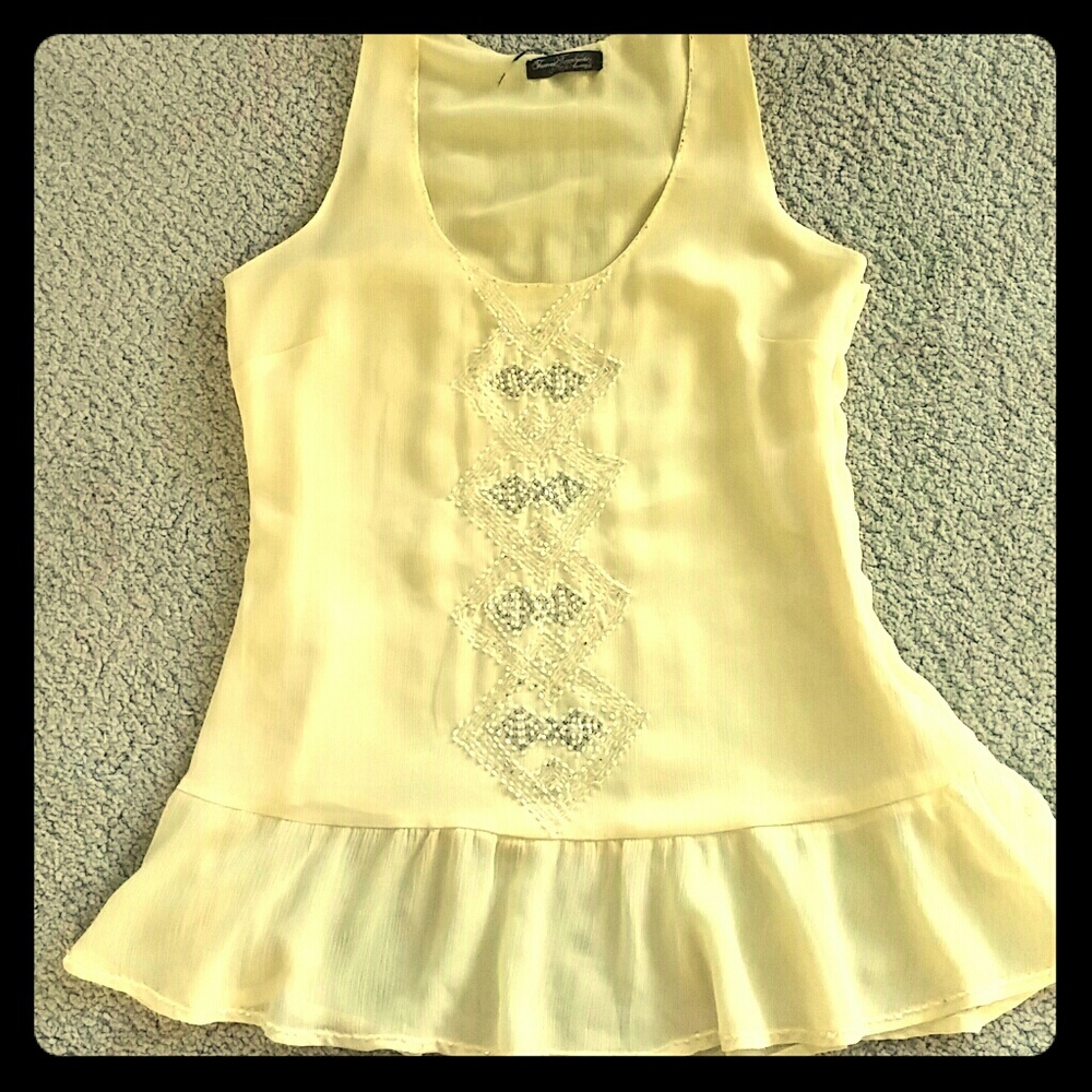 Yellow Beaded Tank