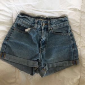 Blue Denim High Waisted Shorts