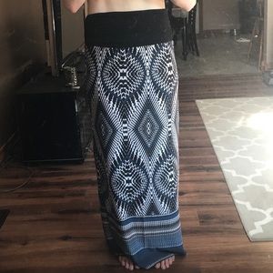 Blue design maxi skirt