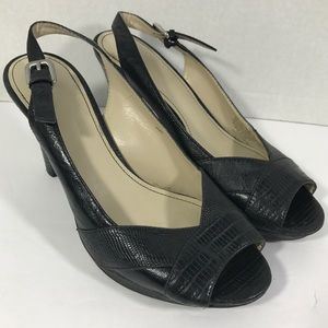 Naturalizer black heels peep toe