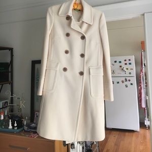 Cream jcrew coat, excellent condition