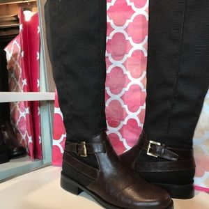 Aerosoles wide calf fabric/leather riding boots