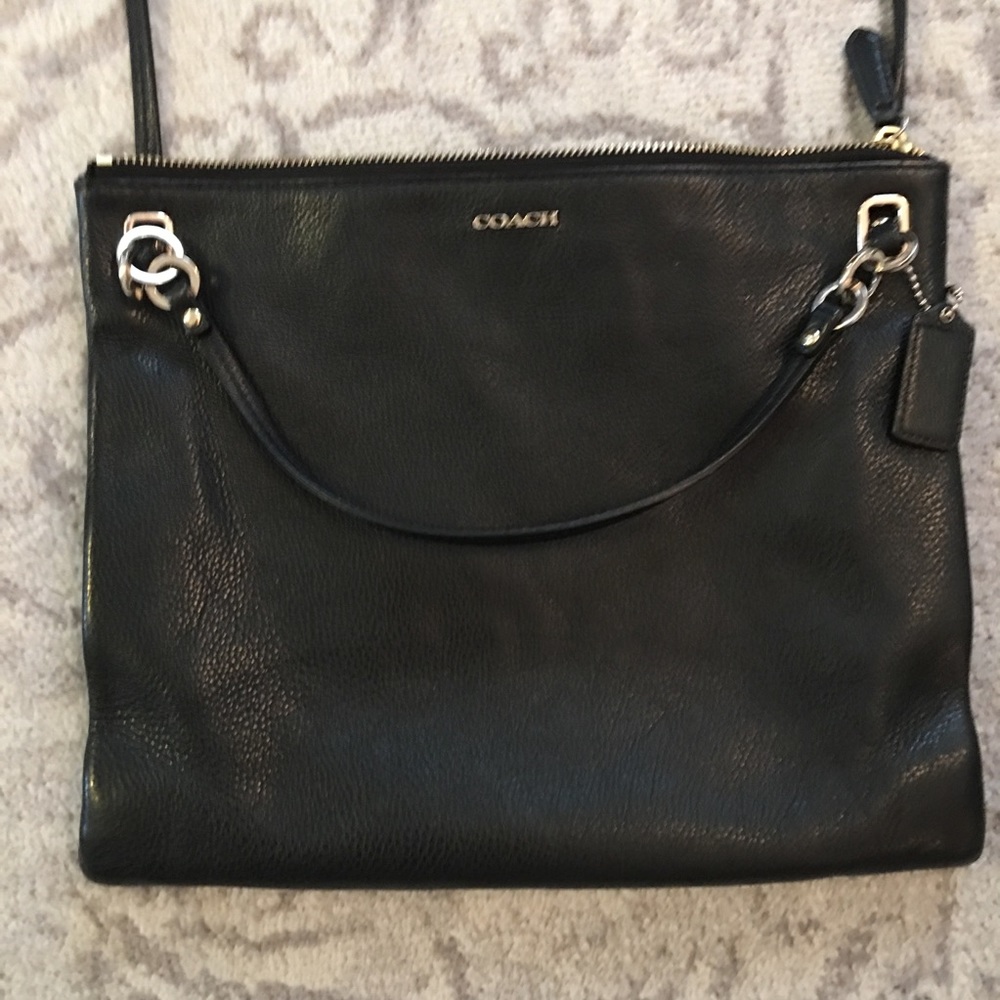 Black Coach crossbody satchel