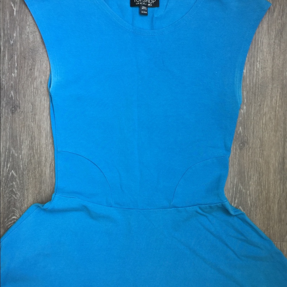 Turquoise TOPSHOP Jersey Skater-Style Dress