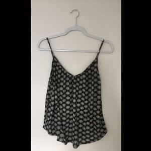 Black Tank Top with Flowers