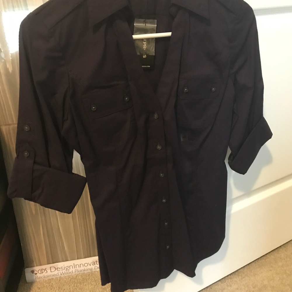 Express Military Button Up Shirt XS