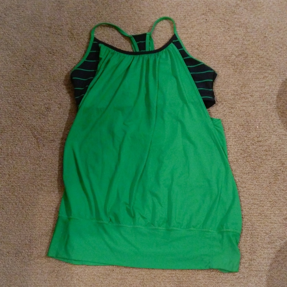 Lulu No Limits Tank, Inkwell/Green Bean