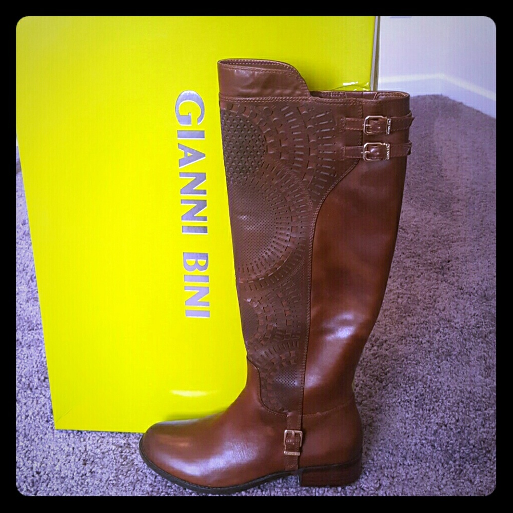 Brown riding boots