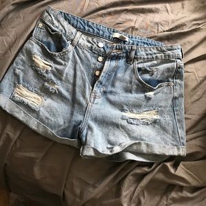 Forever 21 ripped jean shorts.