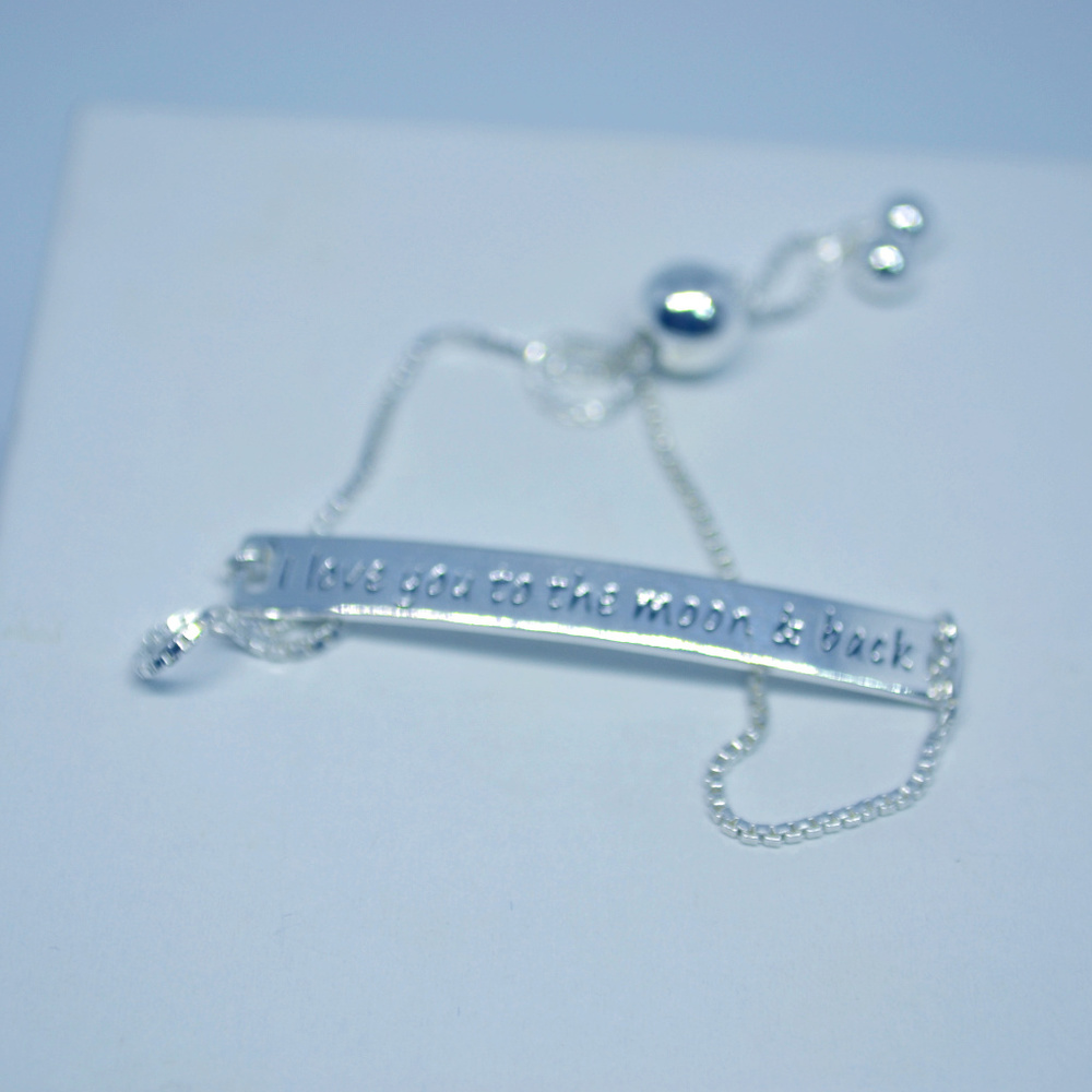 Solid Sterling Silver Bracelet With Message - image 1