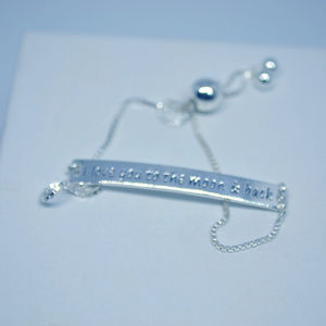 Solid sterling silver bracelet with message