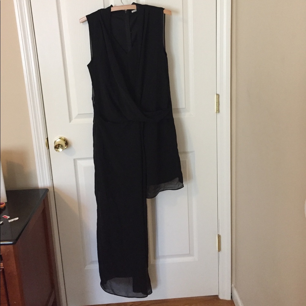 Draped black cocktail dress -- Worn once