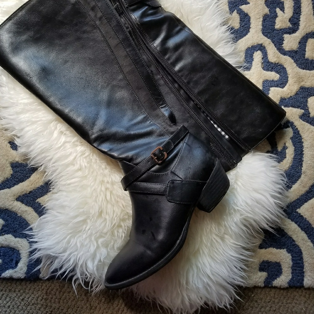 Dr. Scholls size 10 "Jaslyn" black riding kneehigh