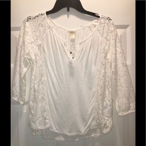 Boho white lace top
