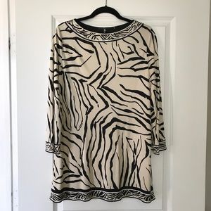 Elie Tahari silk zebra print tunic/mini dress