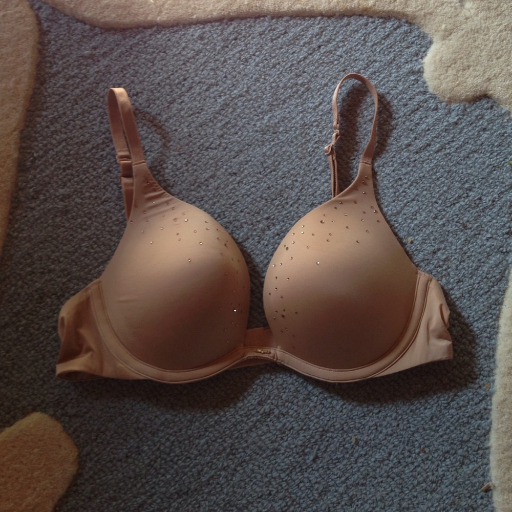 Victoria's Secret nude embellished pushup bra  34b