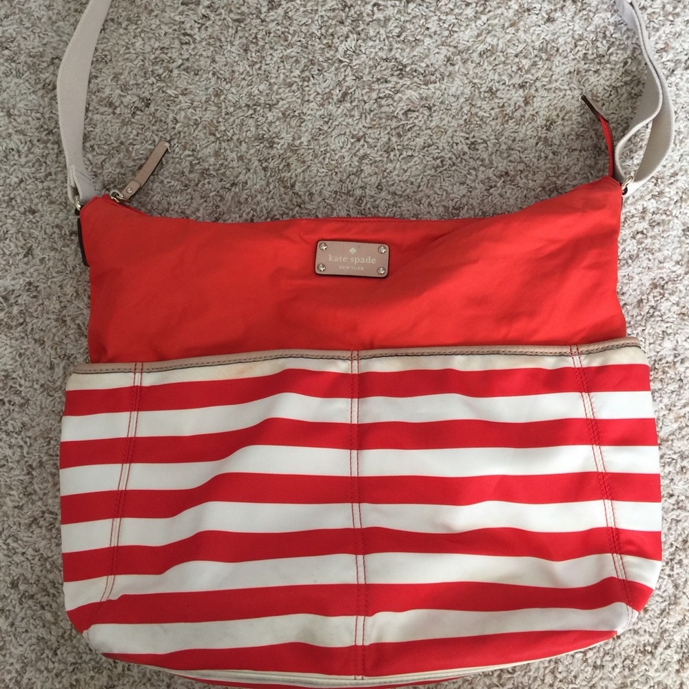 Kate Spade Serena orange nautical striped baby bag