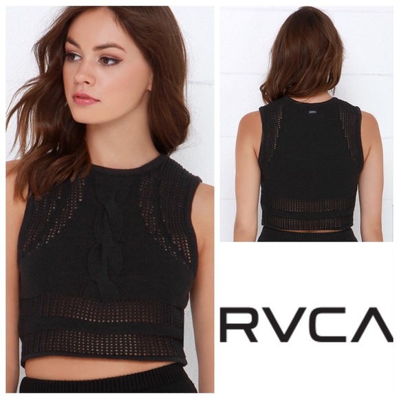 🆕RVCA Number One Crop Top in Black - Picture 3 of 8
