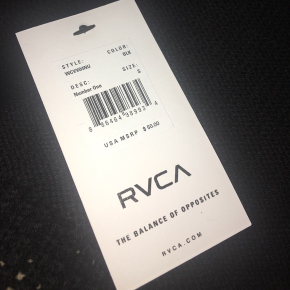 🆕RVCA Number One Crop Top in Black - Picture 5 of 8
