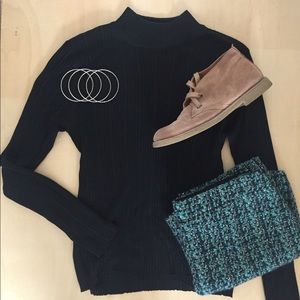 Black Ribbed Turtleneck