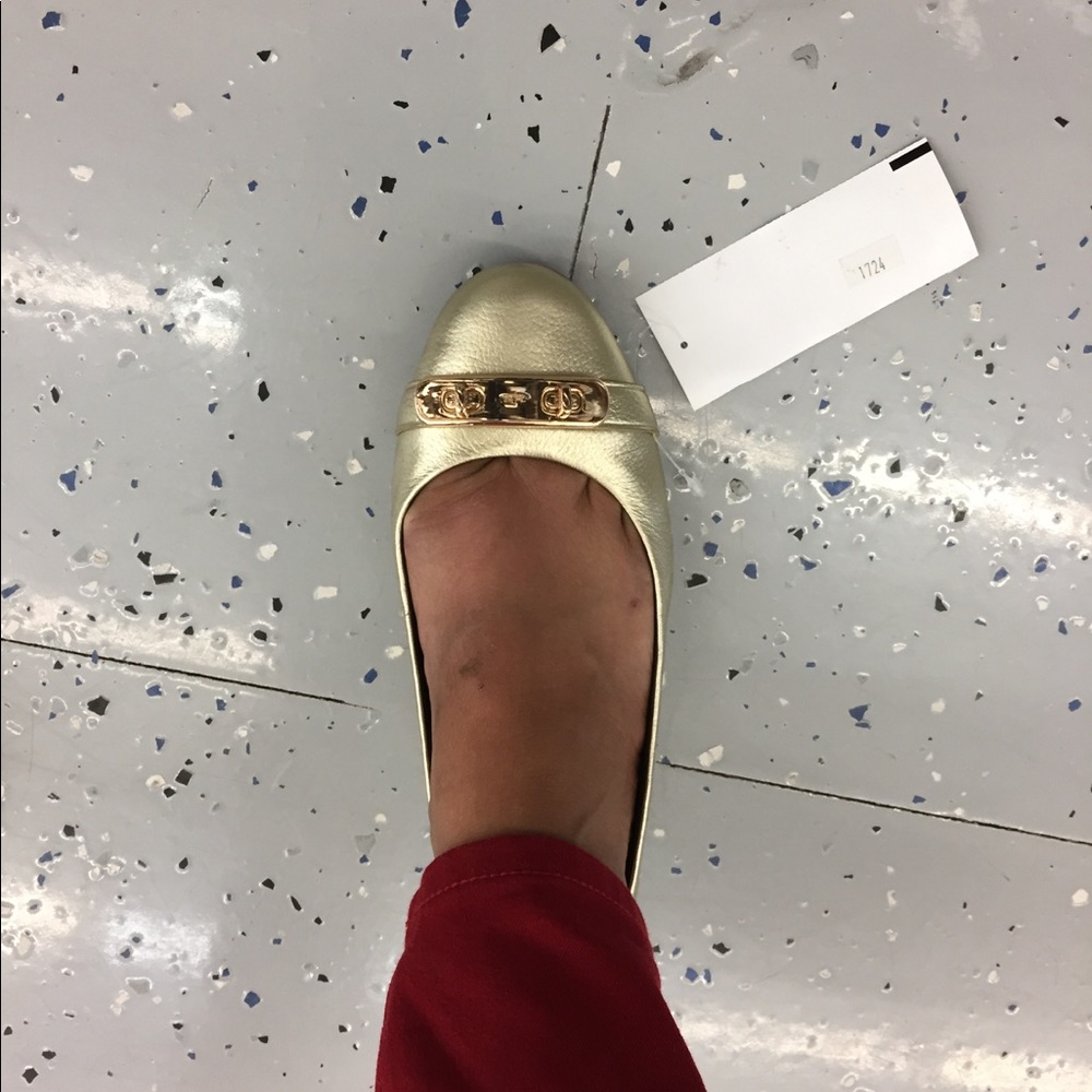 Authentic nwt gold coach flats