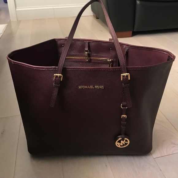 KORS Michael Kors Handbags - Michael Kors - Jet Set Travel Leather Tote Med