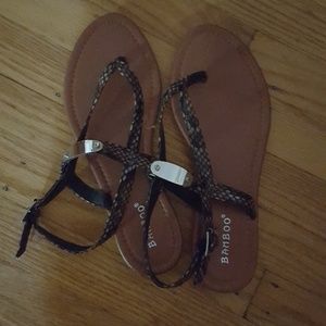 Bamboo snake print sandals 8