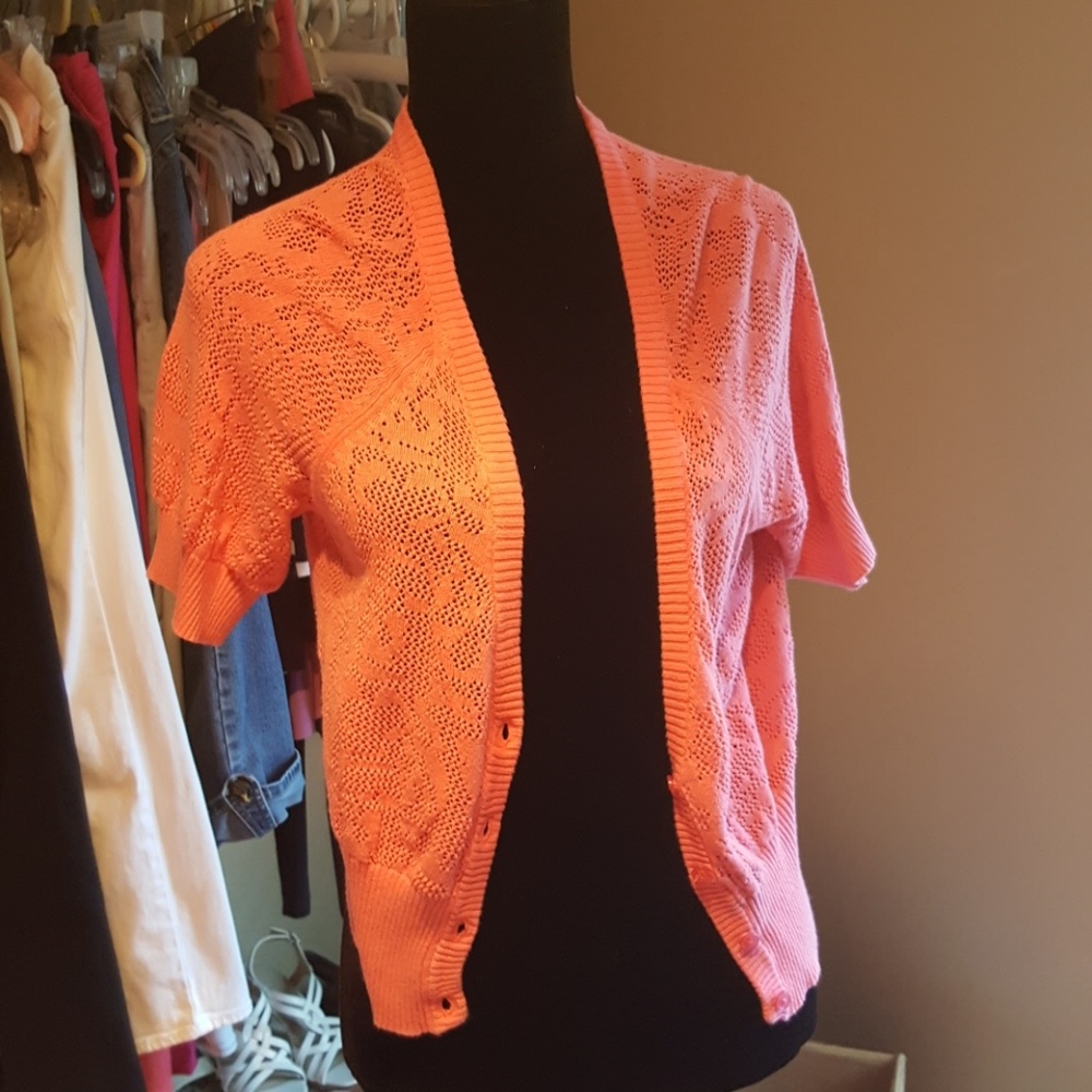 Short sleeve button up sweater