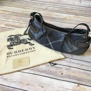 Burberry Grey shimmer check hobo bag