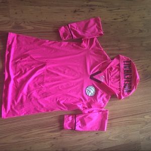Justice long-sleeved, hooded volleyball shirt