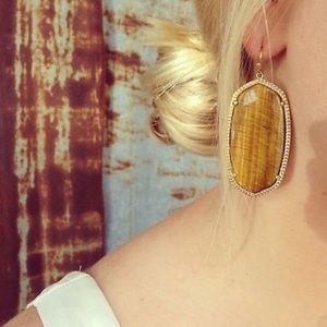 Kendra Scott Tiger Eye Gold Danielle Earrings